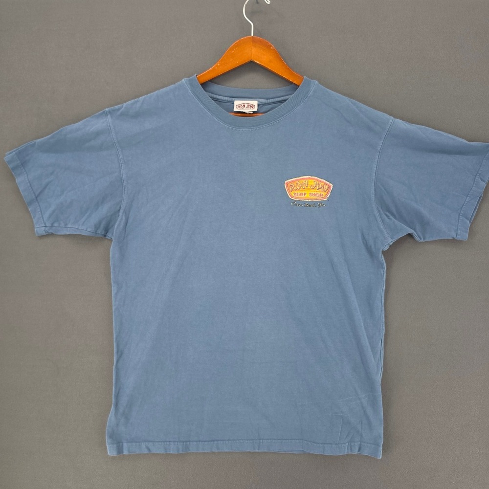 Ron Jon Surf Shop Cocoa Beach Florida T-Shirt Blue Men's Medium Made in USA